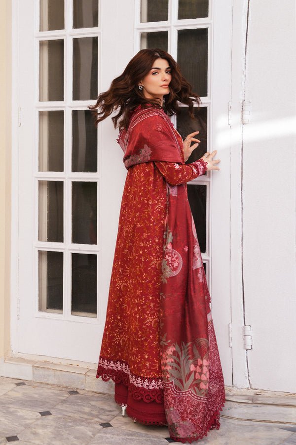 Afrozeh Elyndra crimson red embroidered lawn suit, photo 2