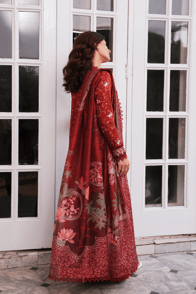 Afrozeh Elyndra crimson red embroidered lawn suit, photo 5