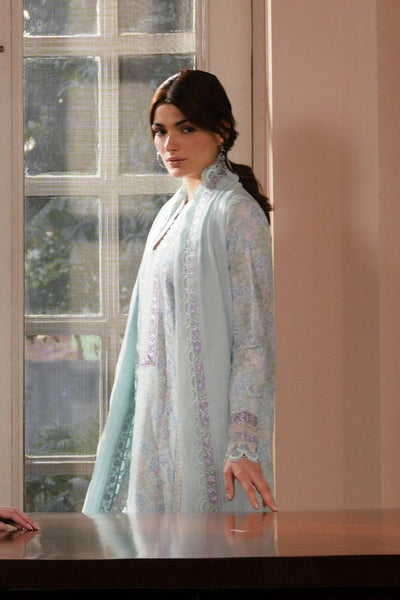 Afrozeh Fable ice blue embroidered lawn suit, photo 5