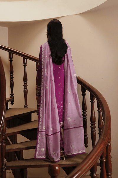 Afrozeh Lilace mulberry pink embroidered lawn suit, photo 2