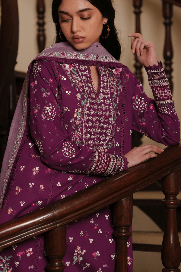 Afrozeh | Florette 26 | Lilace-Brand:Afrozeh-Type:Ladies Clothes-Magenta-Lawn-House of Maryam- Buy in UK, USA