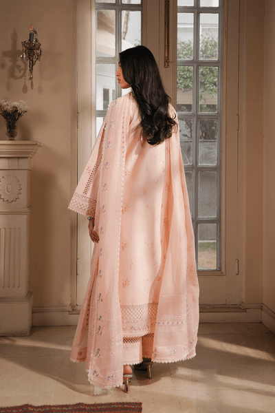 Afrozeh Mirel tropical peach embroidered lawn suit, photo 2