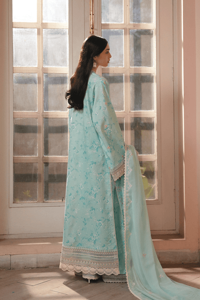 Afrozeh Saphira ice blue embroidered lawn suit, photo 2