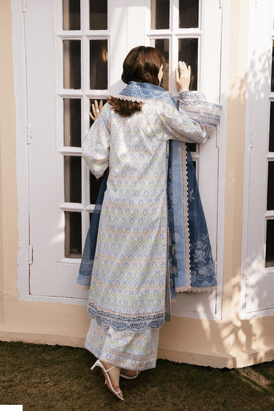 Afrozeh Sova white embroidered lawn suit, photo 2