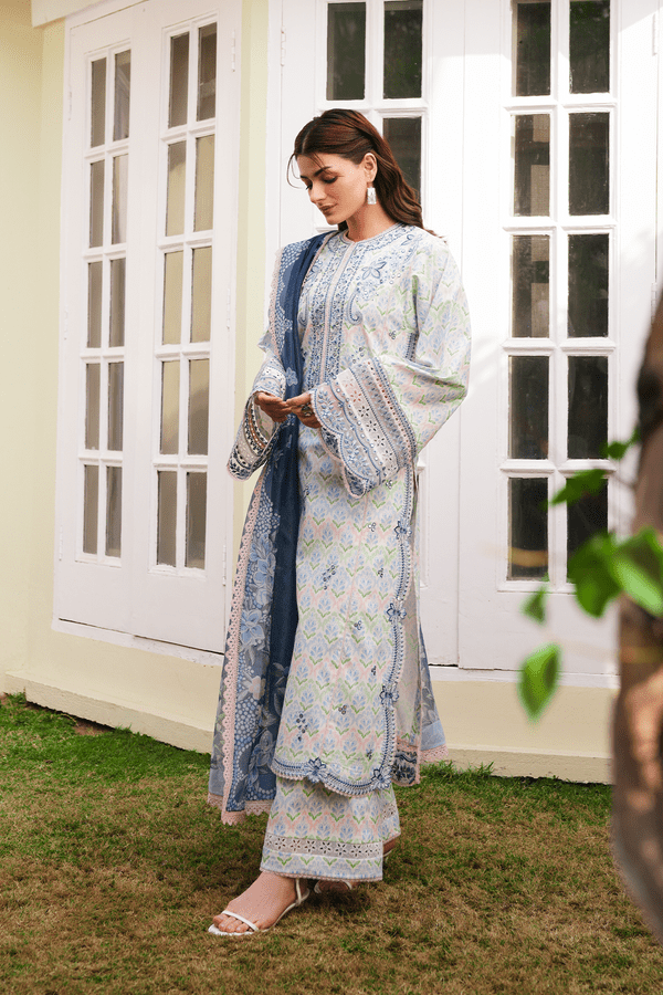 Afrozeh | Florette 26 | Sova-Brand:Afrozeh-Type:Ladies Clothes-Light Blue-Lawn-House of Maryam- Buy in UK, USA