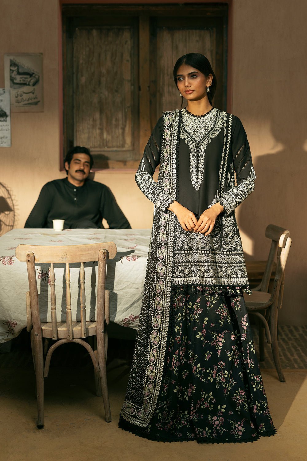 Afrozeh | Mulaqat Lawn 26 | Bekhudi-Brand:Afrozeh-Type:Ladies Clothes-Black-Lawn-House of Maryam- Buy in UK, USA