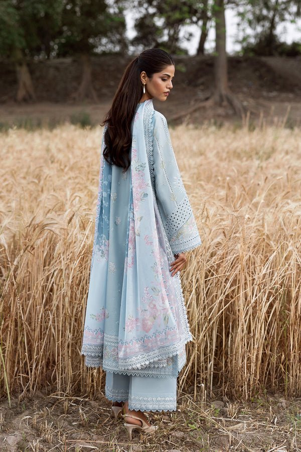 Afrozeh | Mulaqat Lawn 26 | Sukoon-Brand:Afrozeh-Type:Ladies Clothes-Silver Blue-Lawn-House of Maryam- Buy in UK, USA