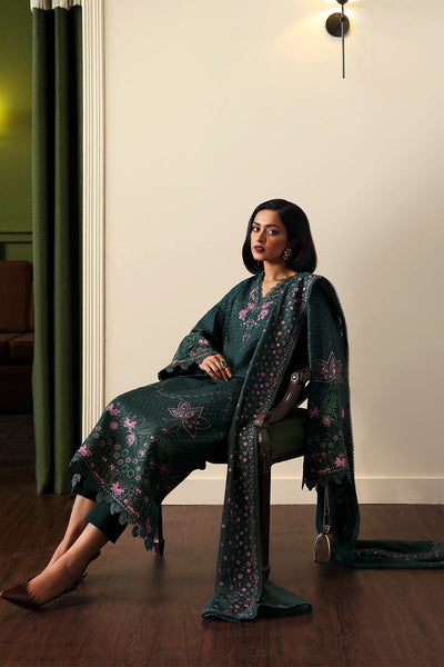 Afrozeh Aurun bottle green embroidered lawn suit, photo 4