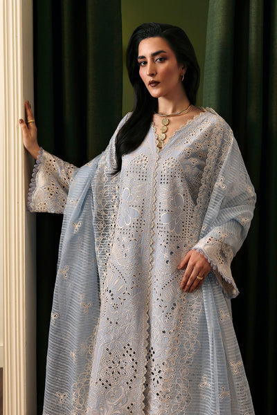 Afrozeh Crimsal sky blue embroidered lawn suit, photo 4