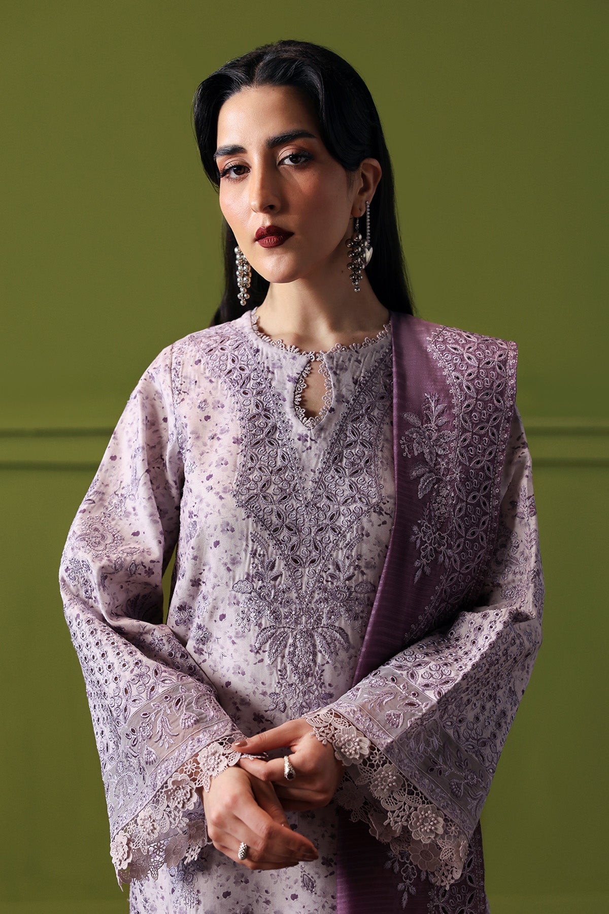 Afrozeh | Rhythm RTW | Empress-Brand:Afrozeh-Type:Ladies Clothes-Lilac Gray-Lawn-House of Maryam- Buy in UK, USA