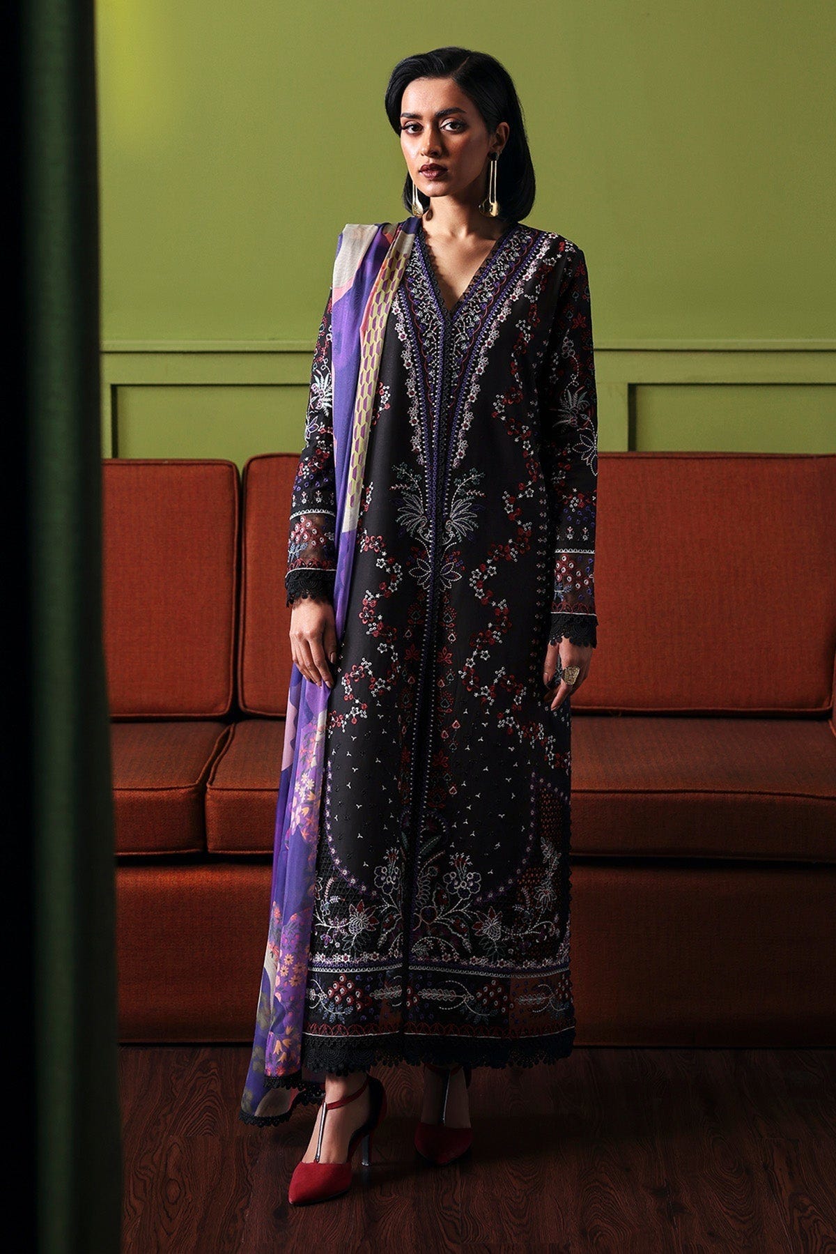 Afrozeh | Rhythm RTW | Etherea-Brand:Afrozeh-Type:Ladies Clothes-Black-Lawn-House of Maryam- Buy in UK, USA