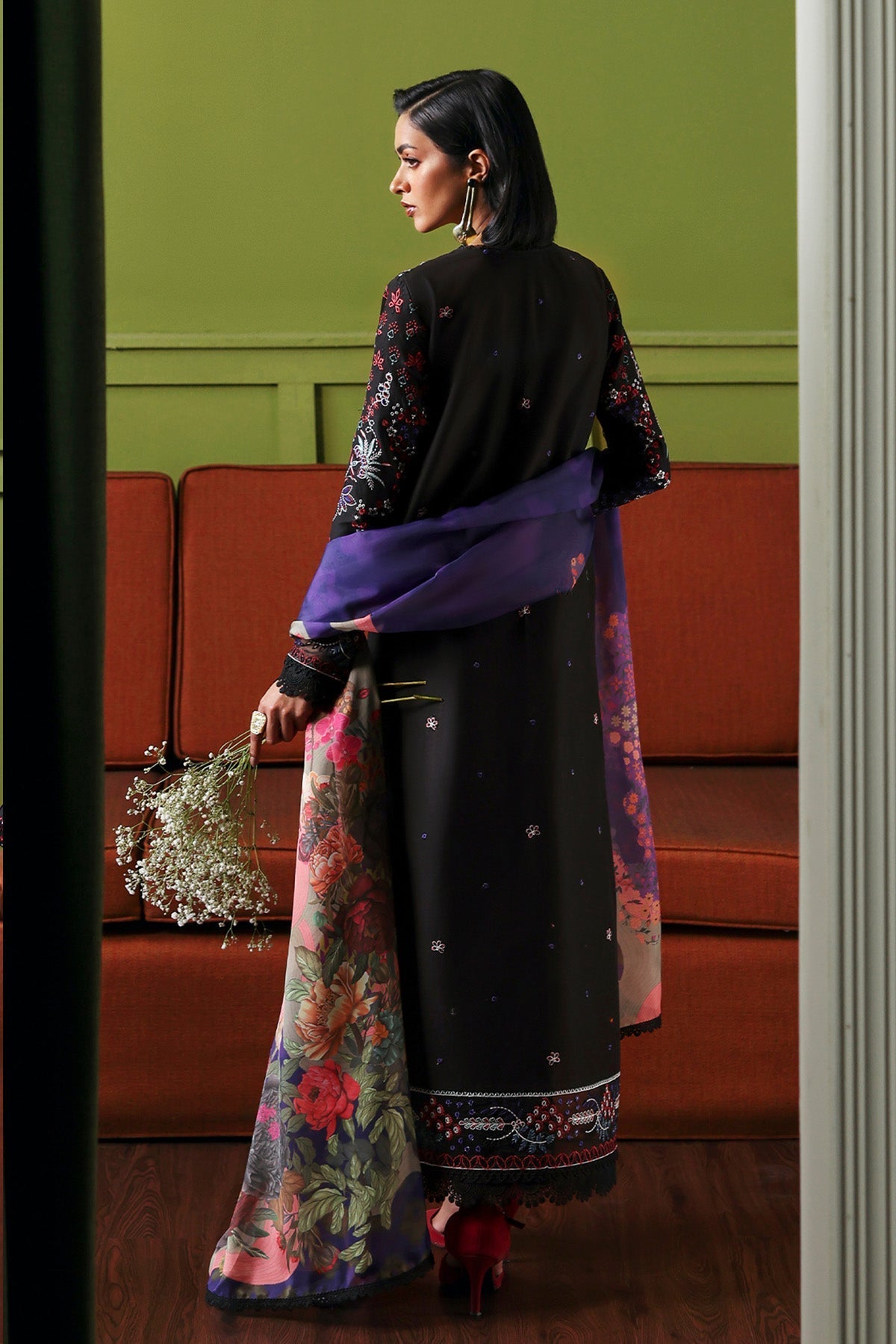 Afrozeh Etherea black embroidered lawn suit, photo 2