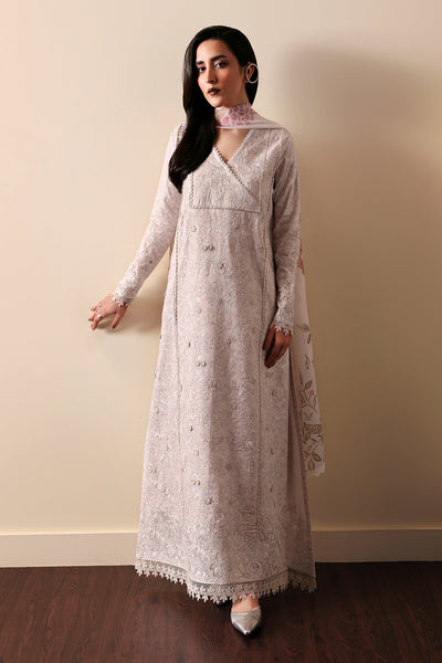 Afrozeh Leyla grey embroidered lawn suit