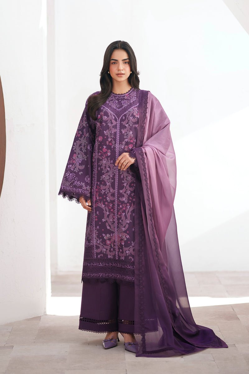 Afrozeh | Sunspell 26 | AURYN-Brand:Afrozeh-Type:Ladies Clothes-Dark Purple-Lawn-House of Maryam- Buy in UK, USA