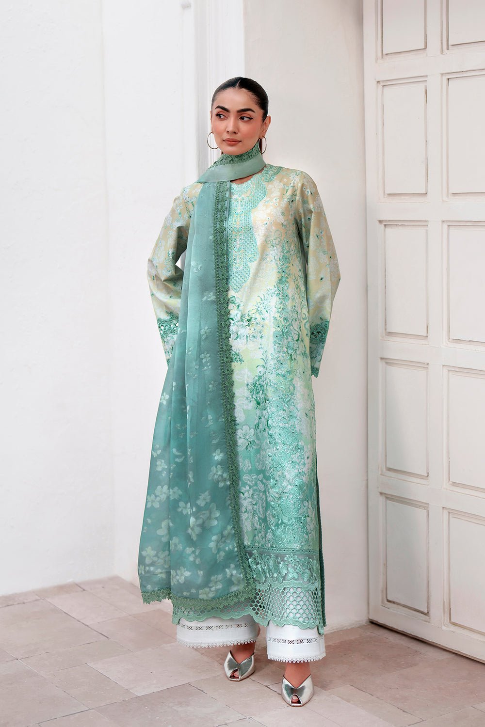 Afrozeh | Sunspell 26 | AURYN-Brand:Afrozeh-Type:Ladies Clothes-Mint-Lawn-House of Maryam- Buy in UK, USA