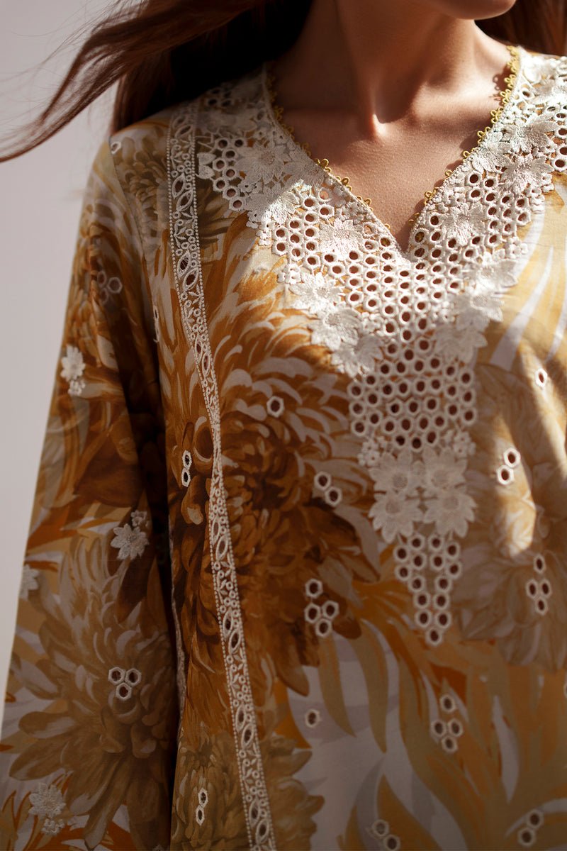 Afrozeh Calyra skin tone and brown embroidered lawn suit, photo 4