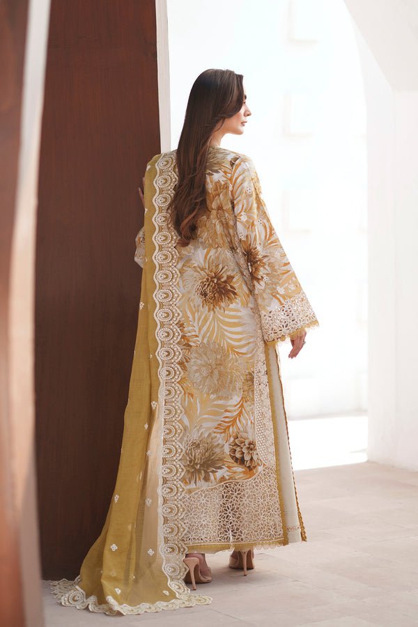 Afrozeh Calyra skin tone and brown embroidered lawn suit, photo 2