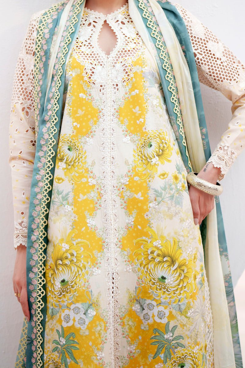 Afrozeh Liorae mustard embroidered lawn suit, photo 3