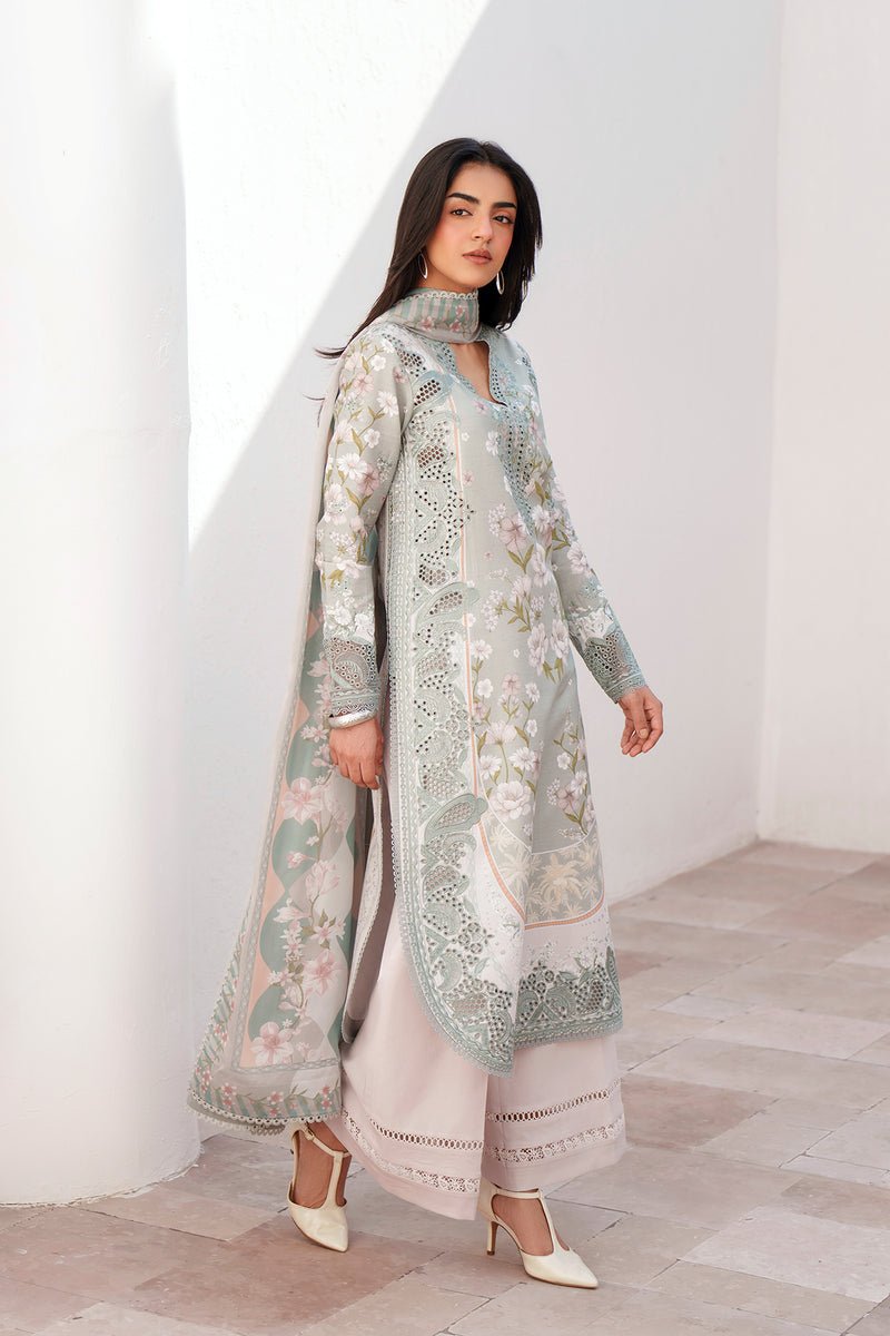 Afrozeh Lumiereh grey embroidered lawn suit, photo 4