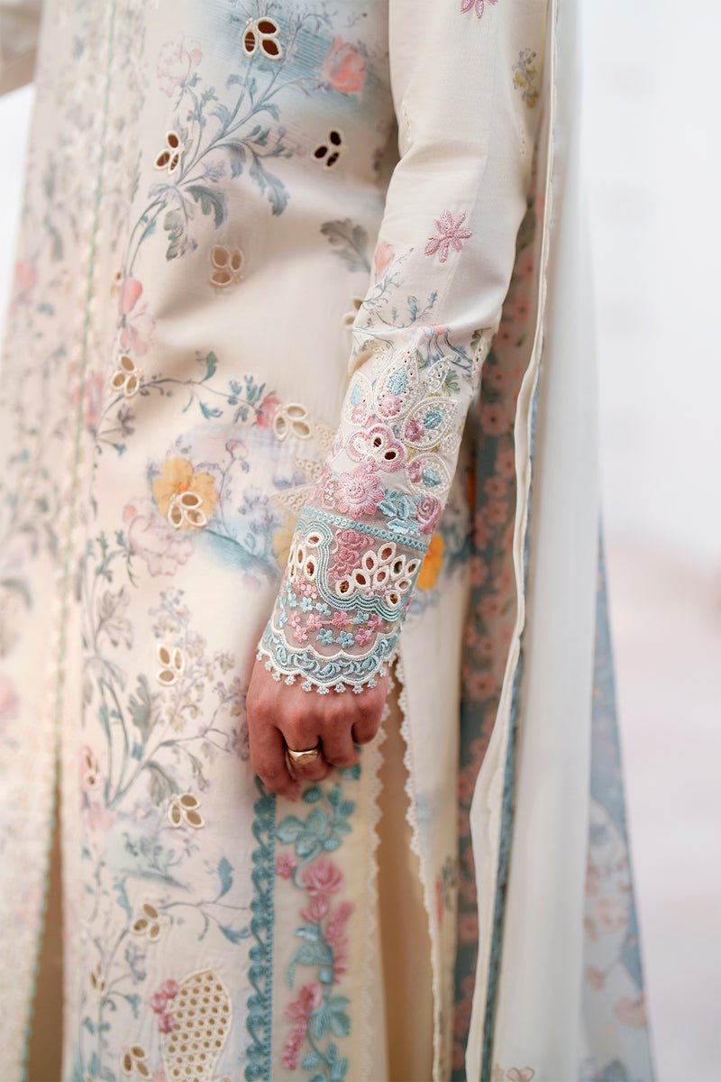 Afrozeh Nurelle white embroidered lawn suit, photo 5