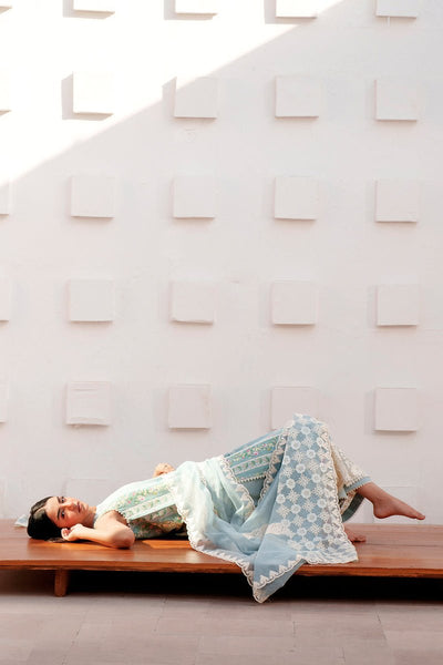 Afrozeh Rosyra steel grey printed lawn suit, photo 4