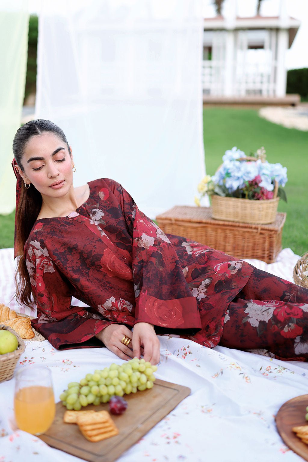 Afsanah | The Print Edit | AP-304A-Brand:Afsanah-Type:Ladies Clothes-Maroon-Lawn-House of Maryam- Buy in UK, USA