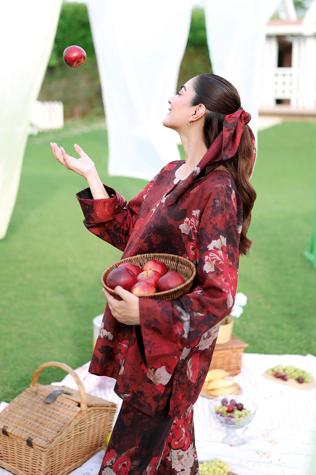 Afsanah | The Print Edit | AP-304A-Brand:Afsanah-Type:Ladies Clothes-Maroon-Lawn-House of Maryam- Buy in UK, USA
