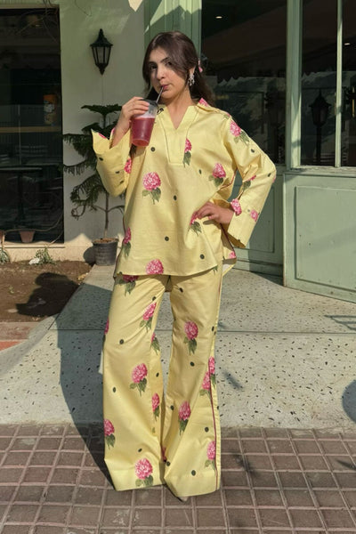 Afsanah | The Print Edit | AP-306-Brand:Afsanah-Type:Ladies Clothes-Lemon Yellow-Lawn-House of Maryam- Buy in UK, USA