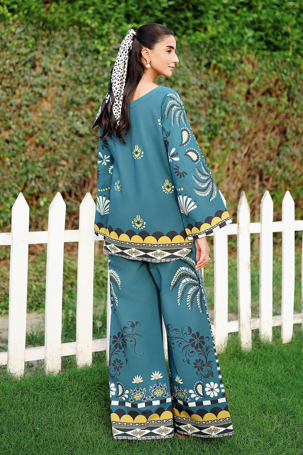 Afsanah | The Print Edit | AP-316-Brand:Afsanah-Type:Ladies Clothes-Teal Blue-Lawn-House of Maryam- Buy in UK, USA