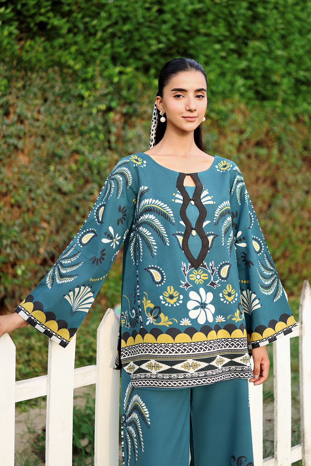 Afsanah | The Print Edit | AP-316-Brand:Afsanah-Type:Ladies Clothes-Teal Blue-Lawn-House of Maryam- Buy in UK, USA