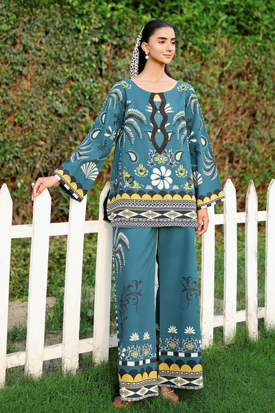 Afsanah | The Print Edit | AP-316-Brand:Afsanah-Type:Ladies Clothes-Teal Blue-Lawn-House of Maryam- Buy in UK, USA
