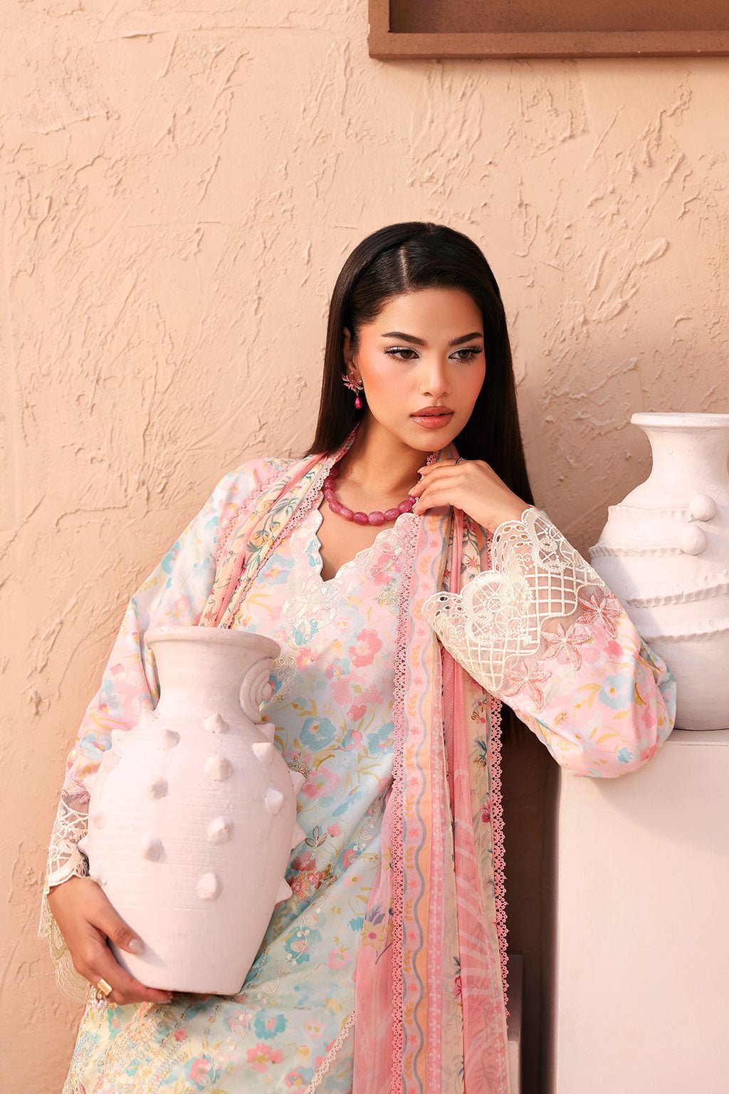 Afsanah | The Summer Palette | AL-203-Brand:Afsanah-Type:Ladies Clothes-Ivory-Lawn-House of Maryam- Buy in UK, USA