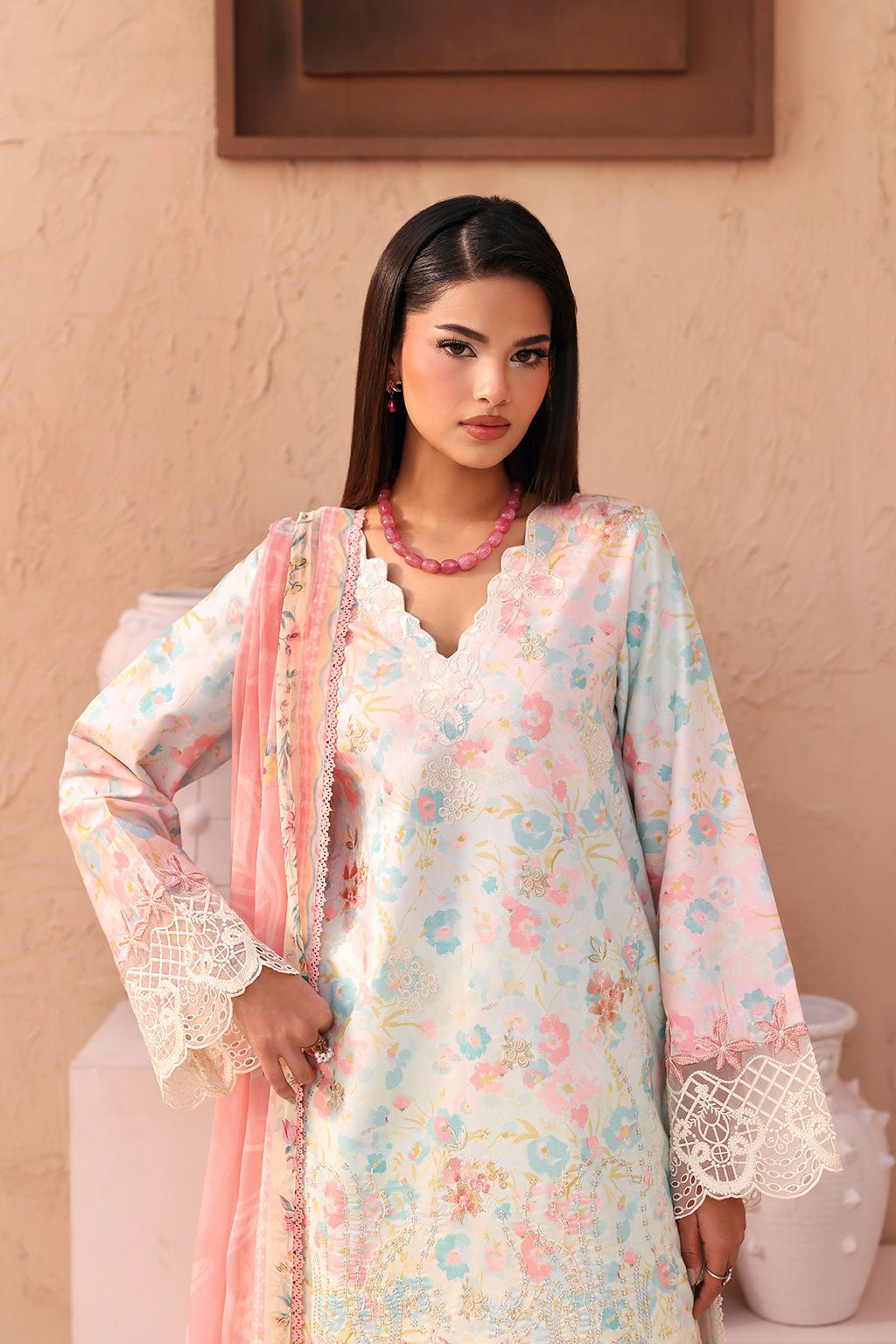 Afsanah | The Summer Palette | AL-203-Brand:Afsanah-Type:Ladies Clothes-Ivory-Lawn-House of Maryam- Buy in UK, USA