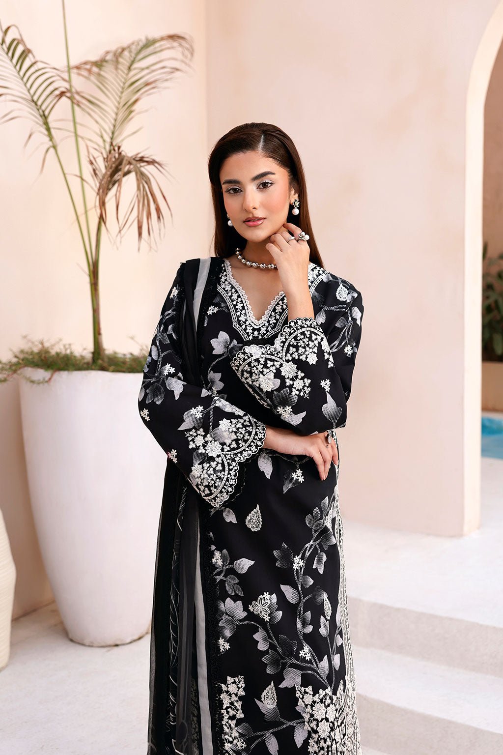Afsanah | The Summer Palette | AL-204-Brand:Afsanah-Type:Ladies Clothes-Black-Lawn-House of Maryam- Buy in UK, USA