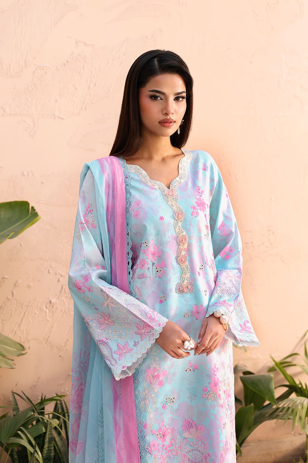 Afsanah | The Summer Palette | AL-206-Brand:Afsanah-Type:Ladies Clothes-Sky Blue-Lawn-House of Maryam- Buy in UK, USA