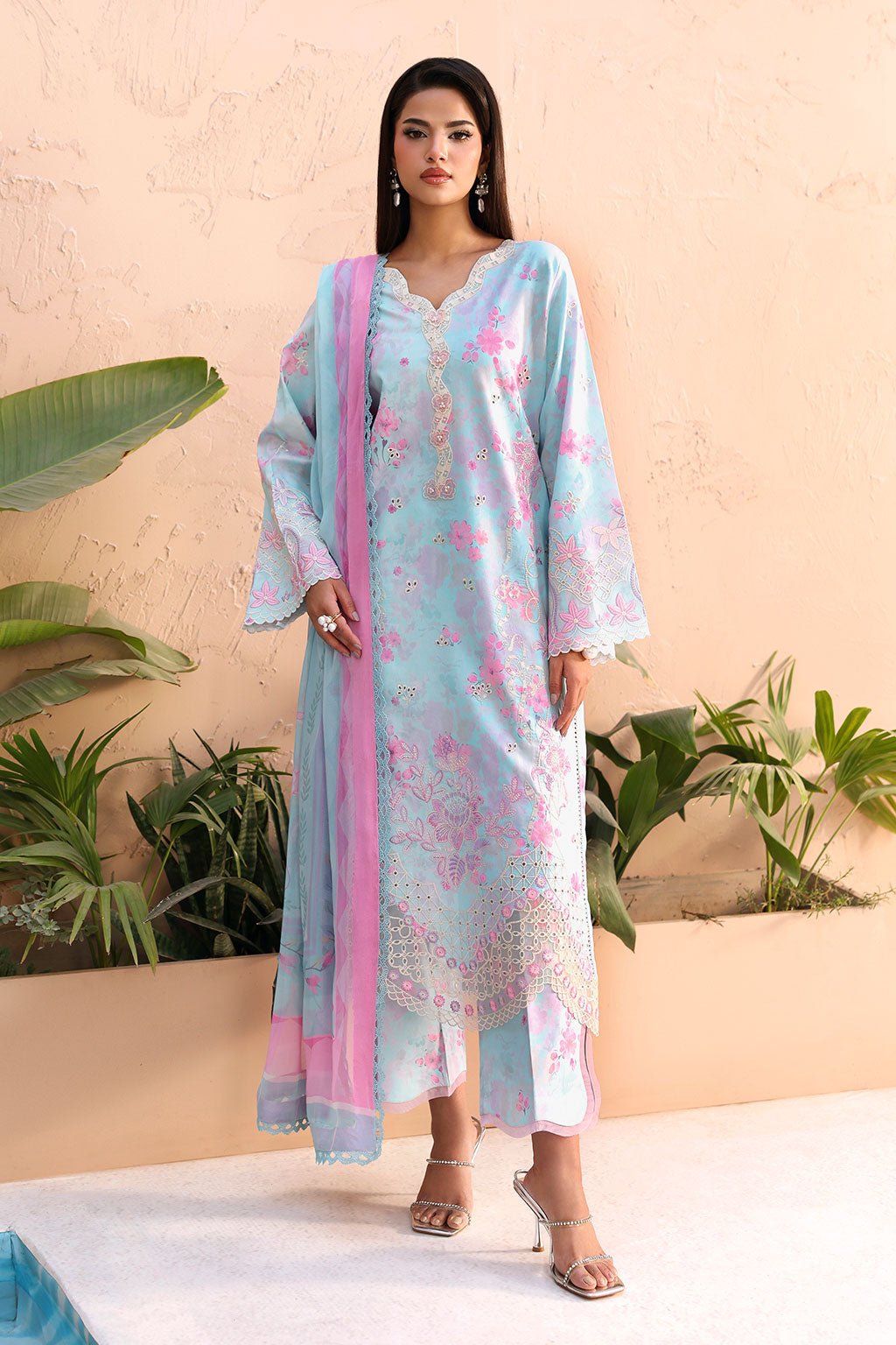 Afsanah | The Summer Palette | AL-206-Brand:Afsanah-Type:Ladies Clothes-Sky Blue-Lawn-House of Maryam- Buy in UK, USA