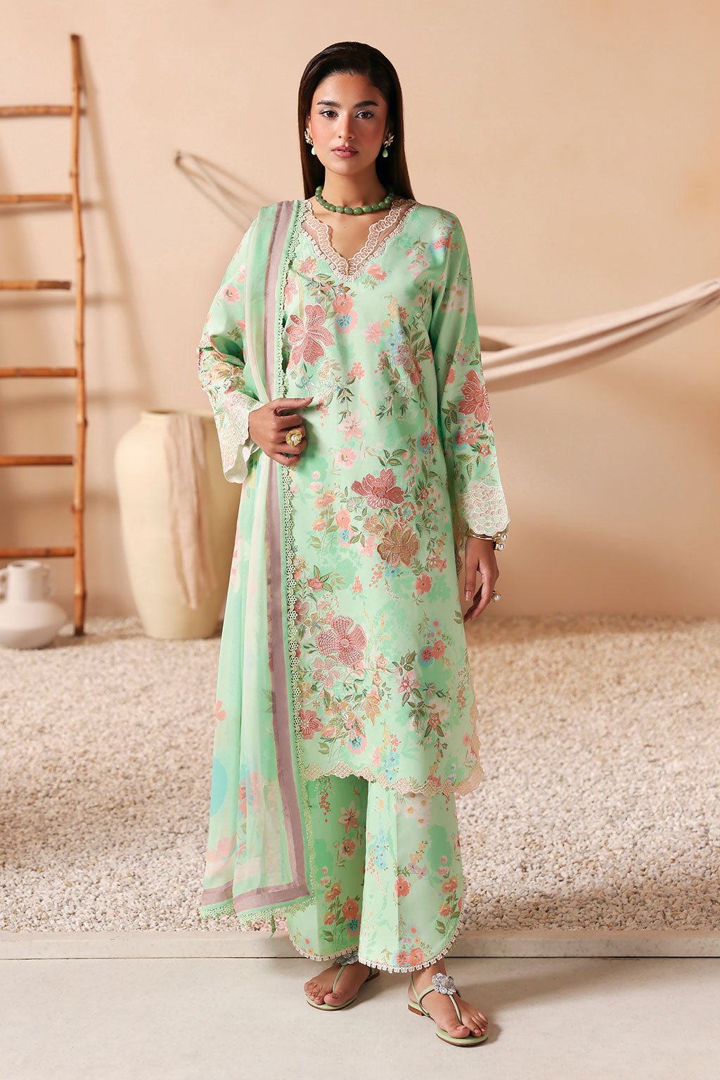 Afsanah | The Summer Palette | AL-207-Brand:Afsanah-Type:Ladies Clothes-Pastel Mint-Lawn-House of Maryam- Buy in UK, USA