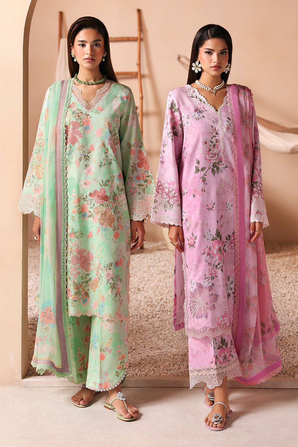 Afsanah | The Summer Palette | AL-207-Brand:Afsanah-Type:Ladies Clothes-Pastel Mint-Lawn-House of Maryam- Buy in UK, USA