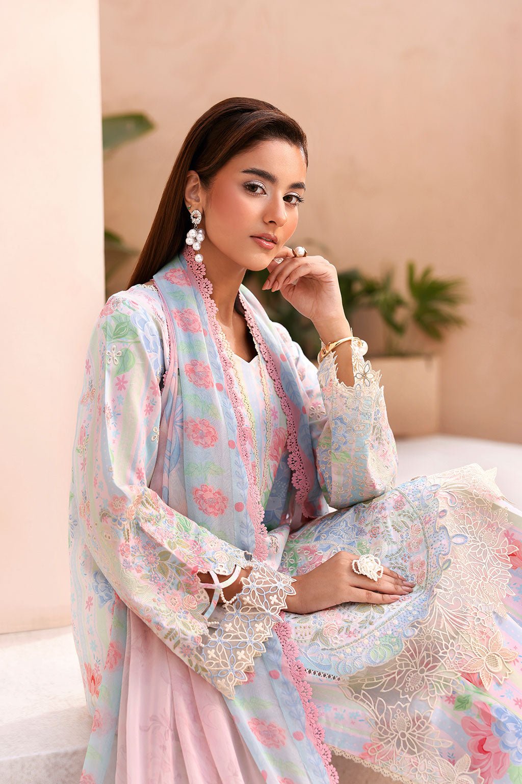 Afsanah | The Summer Palette | AL-210-Brand:Afsanah-Type:Ladies Clothes-Off White-Lawn-House of Maryam- Buy in UK, USA
