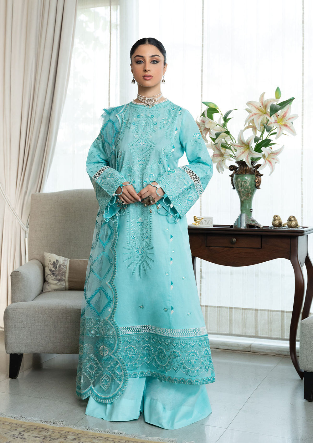 Aik Atelier | Samah Lawn 24 | LOOK 05 -  Aik Atelier Luxury - Original Designer Dress - House of Maryam
