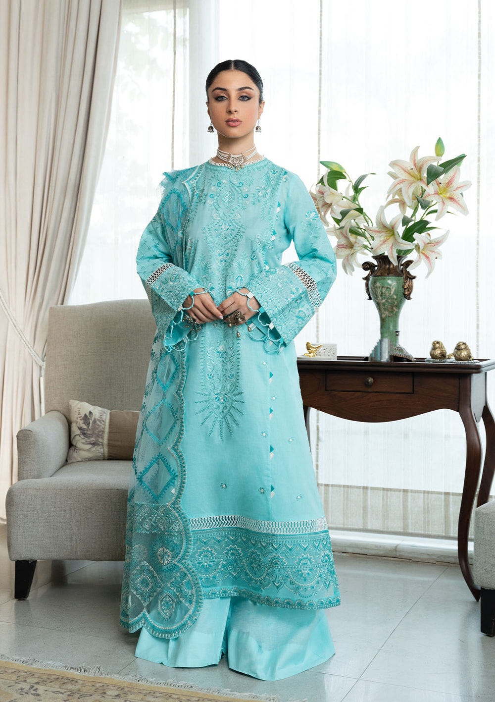 Aik Atelier | Samah Lawn 24 | LOOK 05 -  Aik Atelier Luxury - Original Designer Dress - House of Maryam