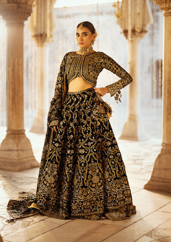 Aik Atelier Dastoor - Look 01 ebony velvet lehenga choli