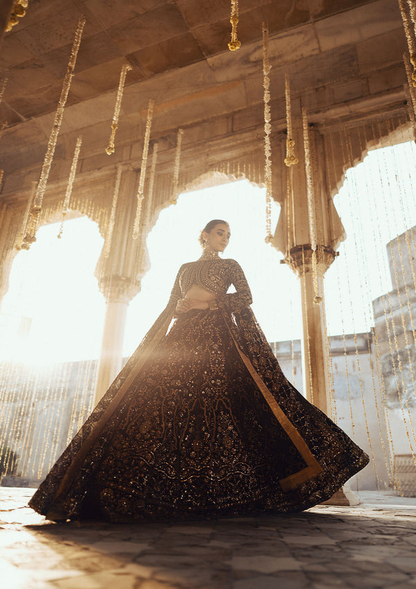Aik Atelier Dastoor - Look 01 ebony velvet lehenga choli, photo 6