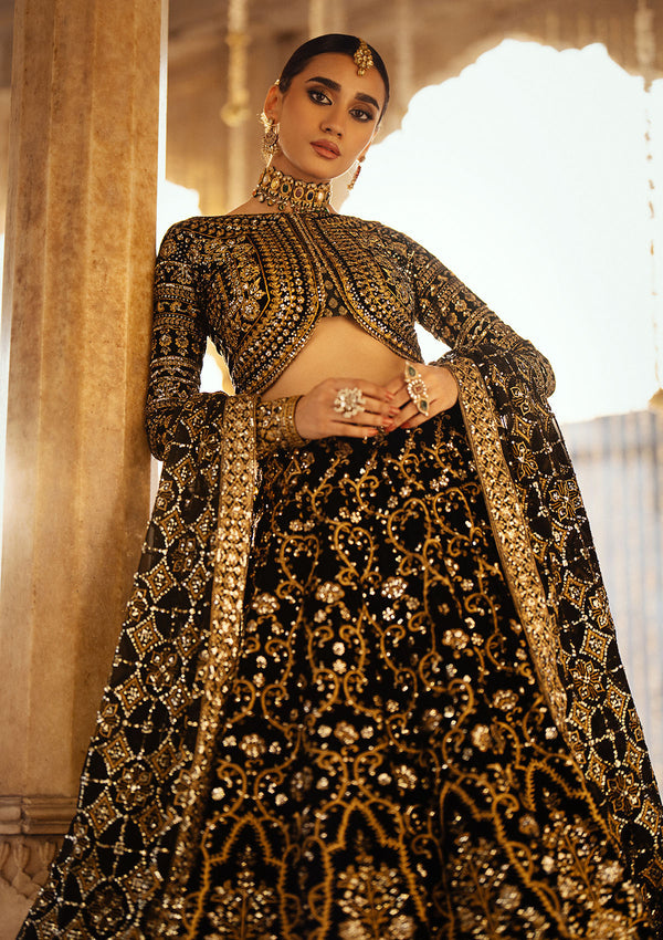 Aik Atelier Dastoor - Look 01 ebony velvet lehenga choli, photo 4
