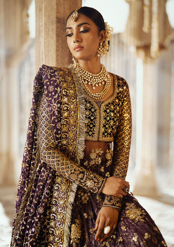 Aik Atelier Dastoor - Look 10 violet velvet and net formal suit, photo 4