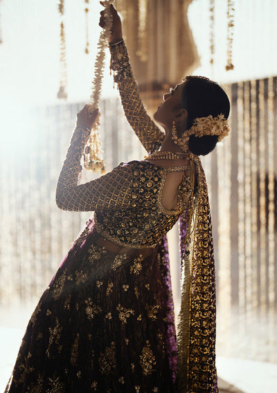 Aik Atelier Dastoor - Look 10 violet velvet and net formal suit, photo 6