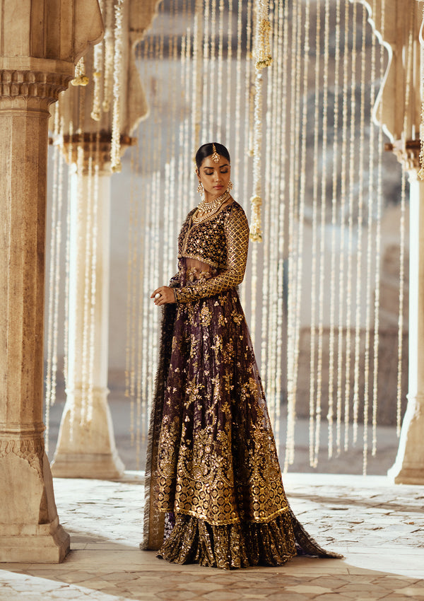 Aik Atelier Dastoor - Look 10 violet velvet and net formal suit, photo 5