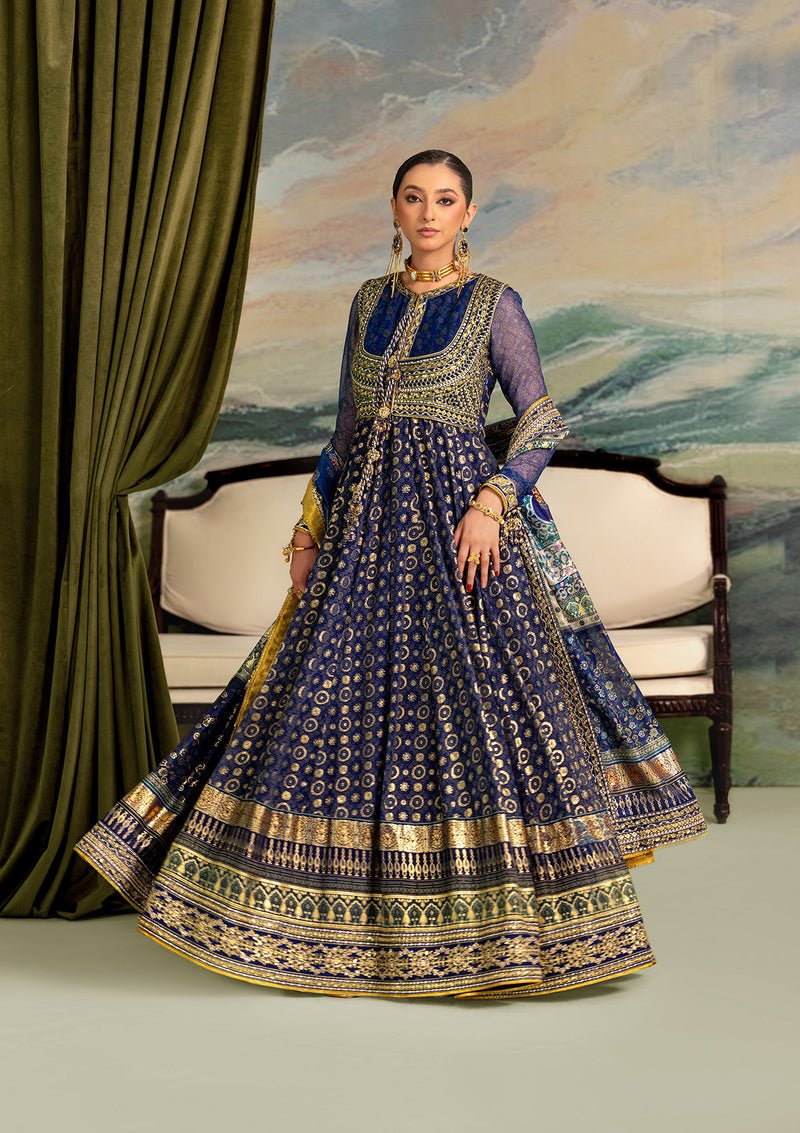 Aik Atelier | Lady Aik 26 | LOOK 02-Brand:Aik Atelier-Type:Ladies Clothes-Dark Navy Blue-Medium Silk-House of Maryam- Buy in UK, USA
