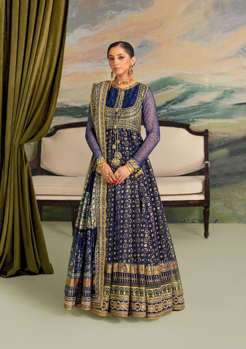 Aik Atelier | Lady Aik 26 | LOOK 02-Brand:Aik Atelier-Type:Ladies Clothes-Dark Navy Blue-Medium Silk-House of Maryam- Buy in UK, USA