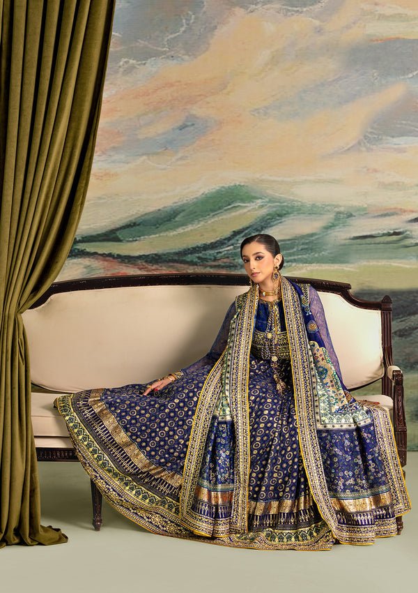 Aik Atelier | Lady Aik 26 | LOOK 02-Brand:Aik Atelier-Type:Ladies Clothes-Dark Navy Blue-Medium Silk-House of Maryam- Buy in UK, USA